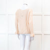Sezane Pink V Neck Frill Sleeve Knit Jumper