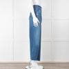 Frame Blue Ribbed Hem Cropped Jeans