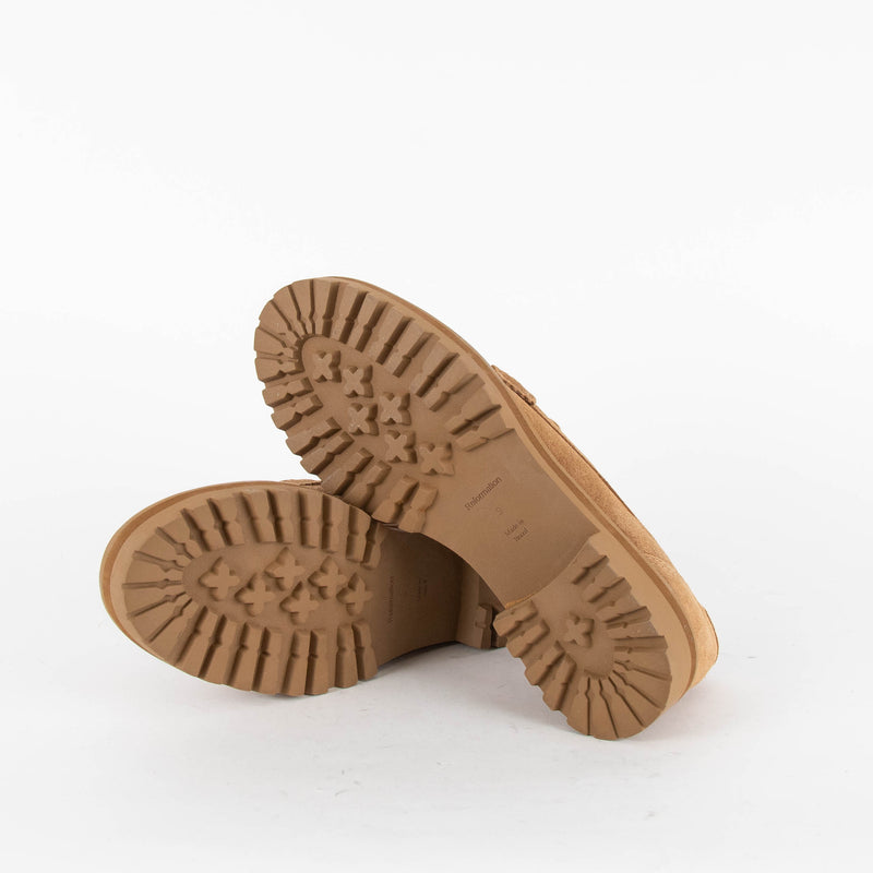 Reformation Camel Suede Agathea Chunky Loafer
