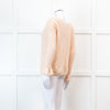 Sezane Pink V Neck Frill Sleeve Knit Jumper