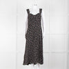Reformation Black Pale Pink Rose Print Strappy Maxi Dress