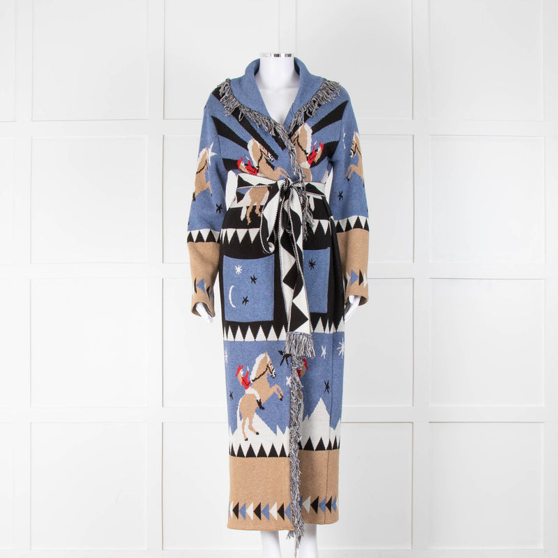 Hayley Menzies Cotton Rodeo Blue Maxi Cardigan