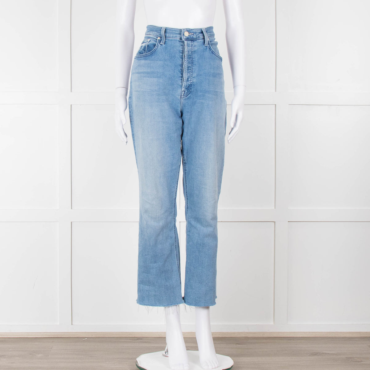 Mother Pale Blue The Tripper Ankle Fray Jeans