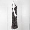 Reformation Black Pale Pink Rose Print Strappy Maxi Dress