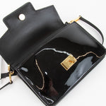 Lancel Black Patent Shoulder Bag