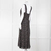 Reformation Black Pale Pink Rose Print Strappy Maxi Dress