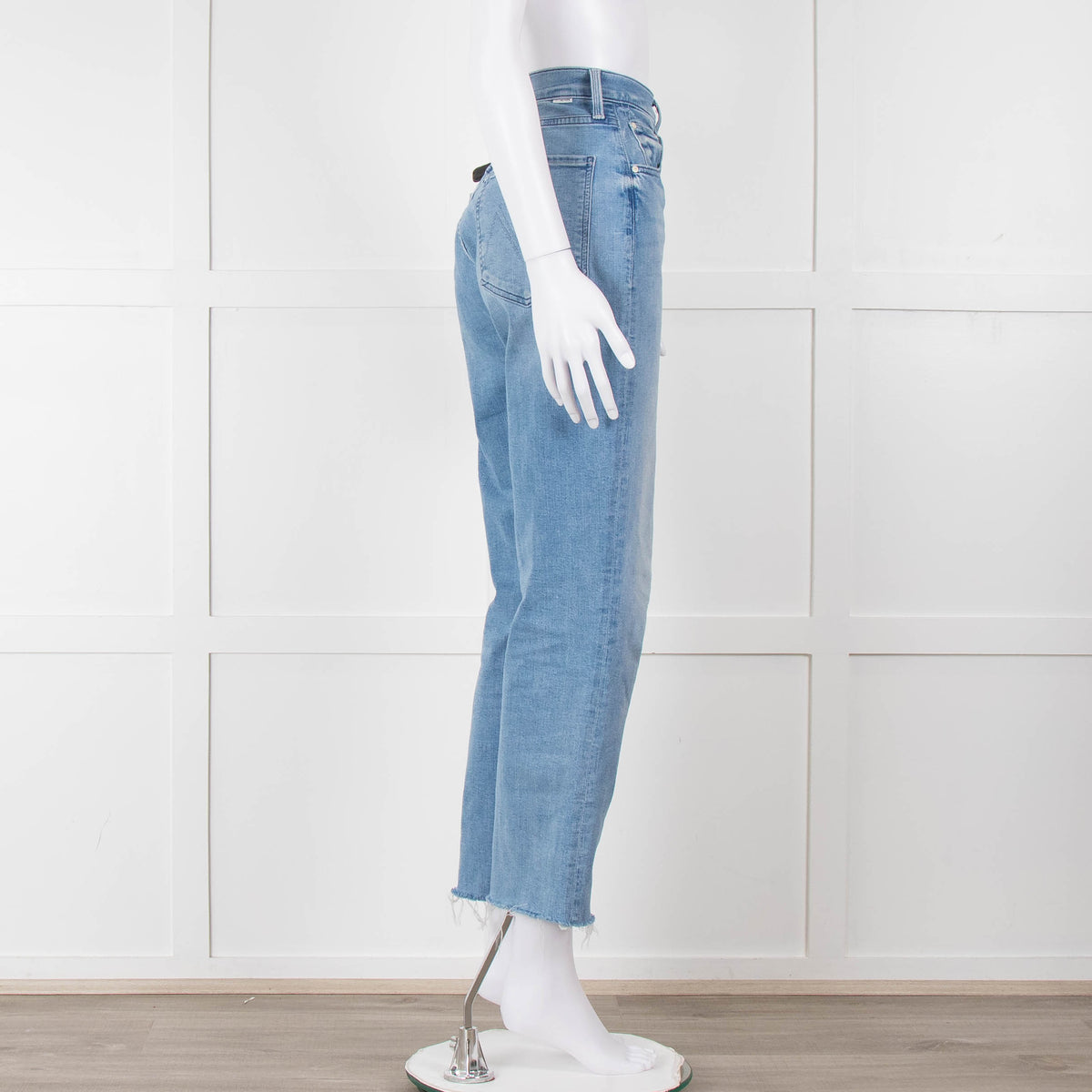 Mother Pale Blue The Tripper Ankle Fray Jeans