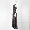 Reformation Black Pale Pink Rose Print Strappy Maxi Dress