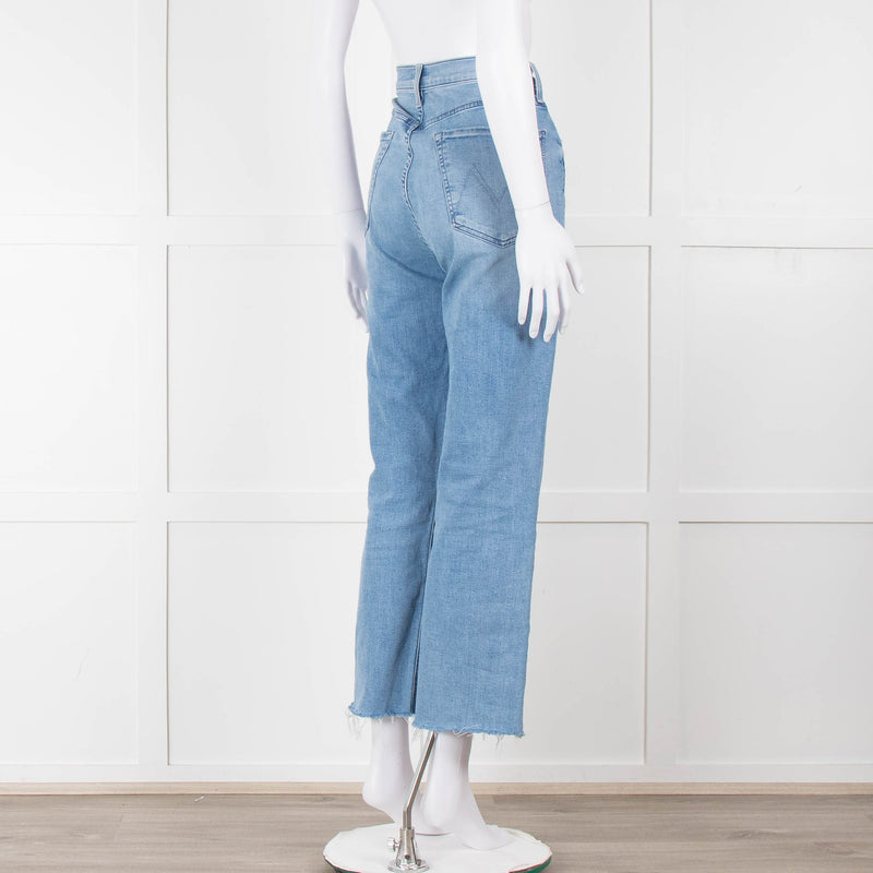 Mother Pale Blue The Tripper Ankle Fray Jeans