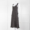 Reformation Black Pale Pink Rose Print Strappy Maxi Dress