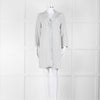 Amina Rubinacci White Grey Striped Linen Coat