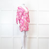 Melissa Odabash Pink Palm Pattern Tie Back Mini Dress