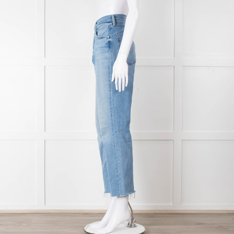 Mother Pale Blue The Tripper Ankle Fray Jeans