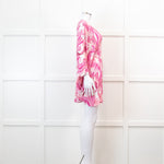 Melissa Odabash Pink Palm Pattern Tie Back Mini Dress