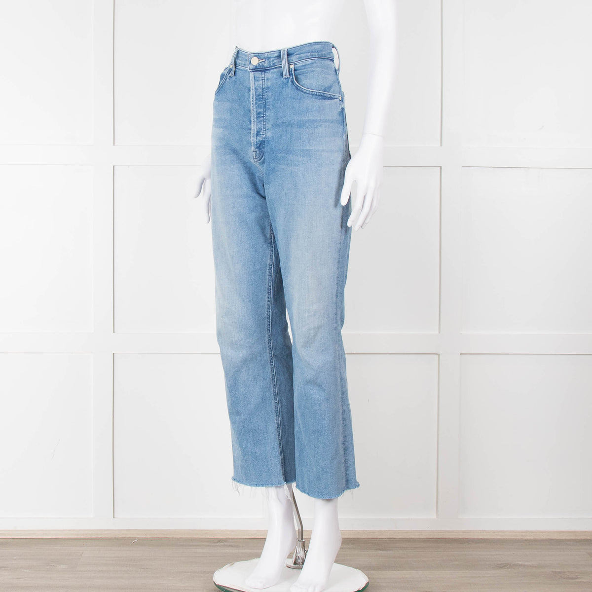 Mother Pale Blue The Tripper Ankle Fray Jeans