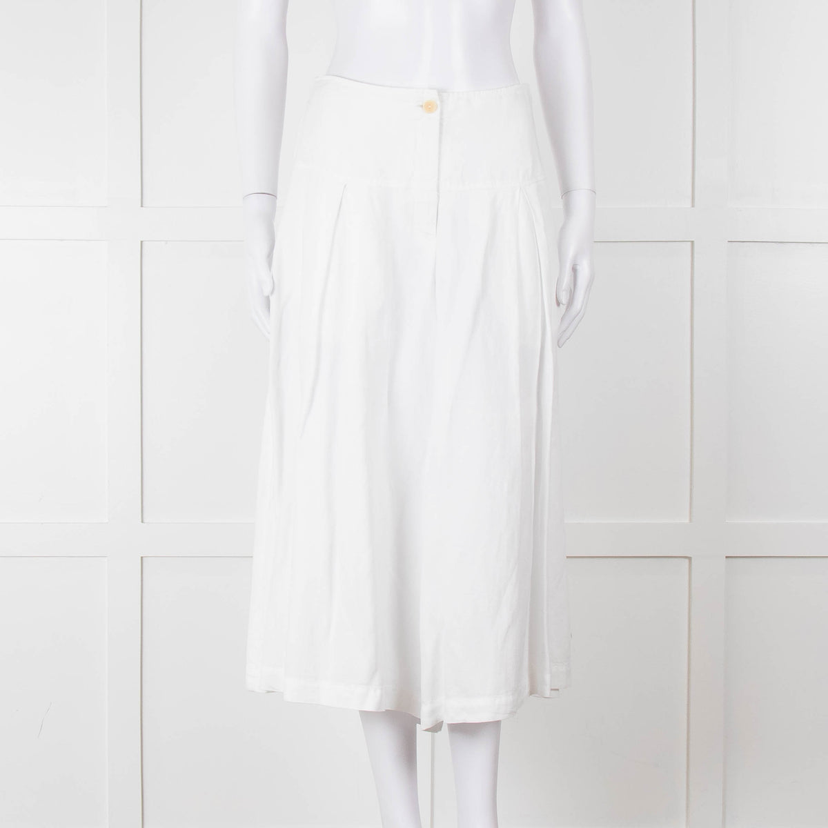 Oska White Linen Blend Culottes
