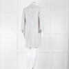 Amina Rubinacci White Grey Striped Linen Coat