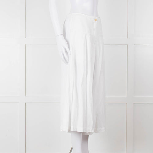 Oska White Linen Blend Culottes