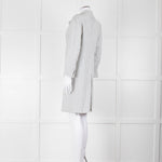 Amina Rubinacci White Grey Striped Linen Coat