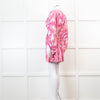 Melissa Odabash Pink Palm Pattern Tie Back Mini Dress