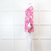 Melissa Odabash Pink Palm Pattern Tie Back Mini Dress