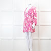Melissa Odabash Pink Palm Pattern Tie Back Mini Dress