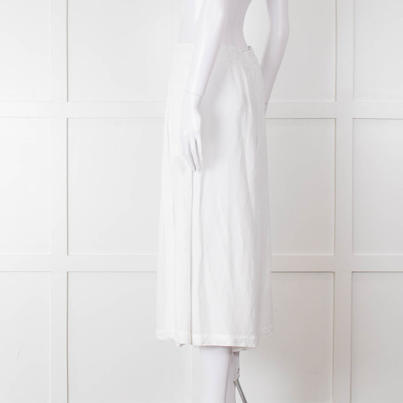 Oska White Linen Blend Culottes