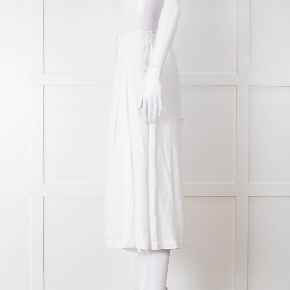 Oska White Linen Blend Culottes