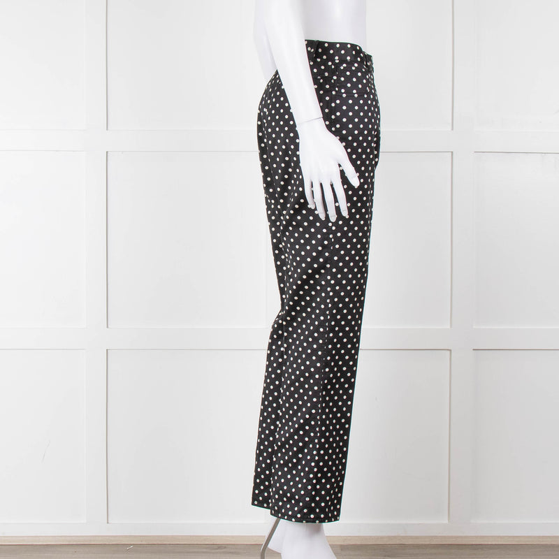Emanuel Ungaro Black White Polka Dots Cotton Trousers