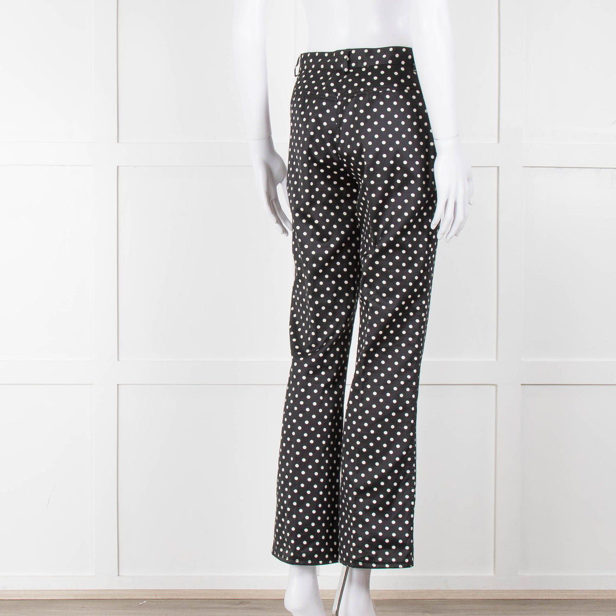 Emanuel Ungaro Black White Polka Dots Cotton Trousers