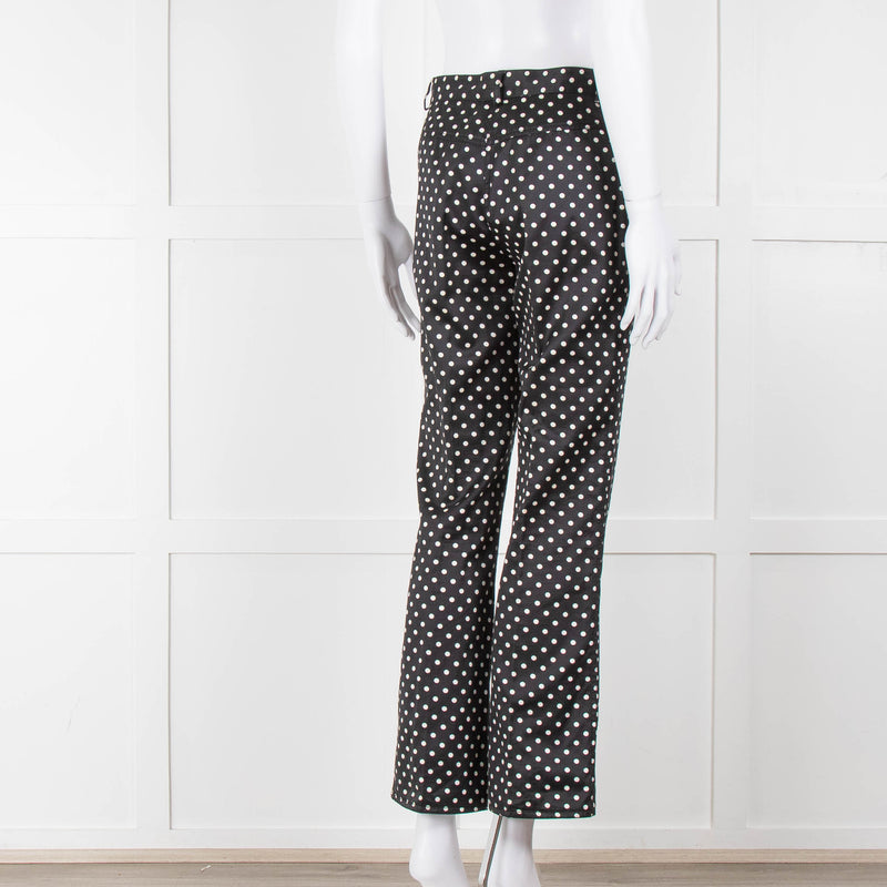 Emanuel Ungaro Black White Polka Dots Cotton Trousers