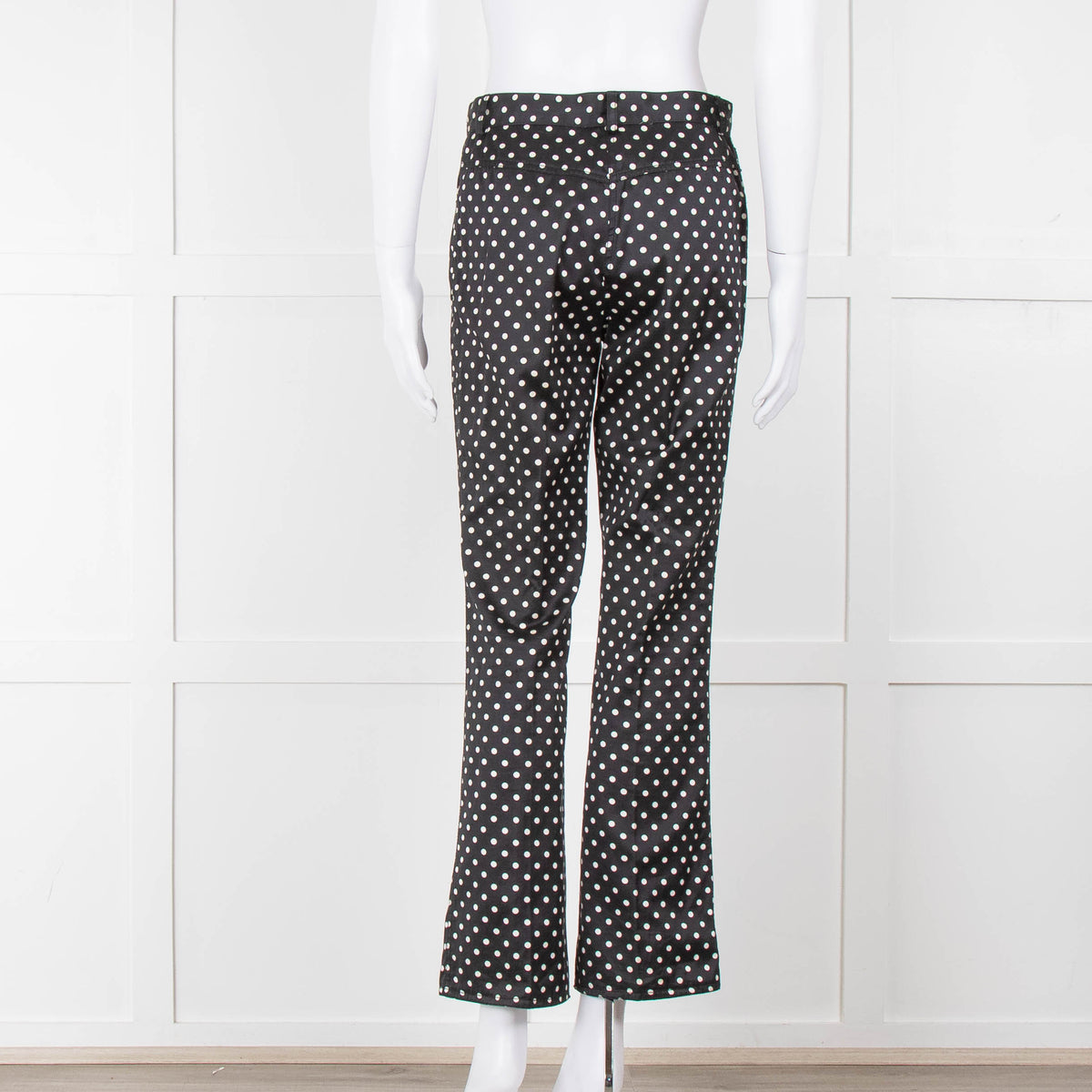 Emanuel Ungaro Black White Polka Dots Cotton Trousers