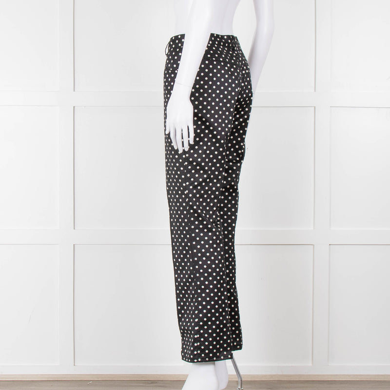 Emanuel Ungaro Black White Polka Dots Cotton Trousers