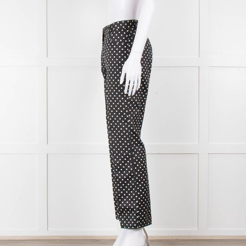 Emanuel Ungaro Black White Polka Dots Cotton Trousers