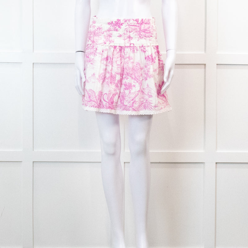 Zadig & Voltaire Pink and White Floral Mini Skirt