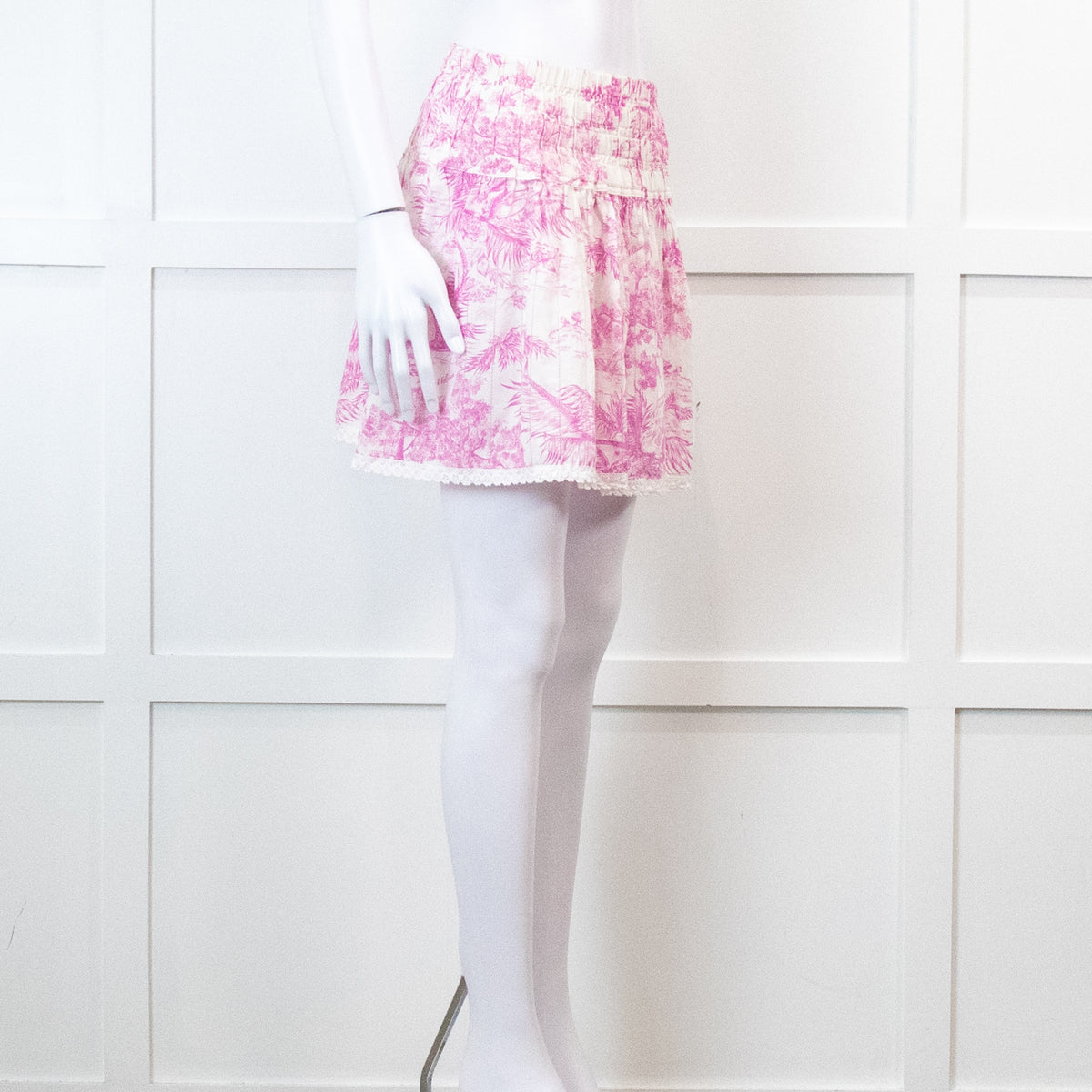 Zadig & Voltaire Pink and White Floral Mini Skirt
