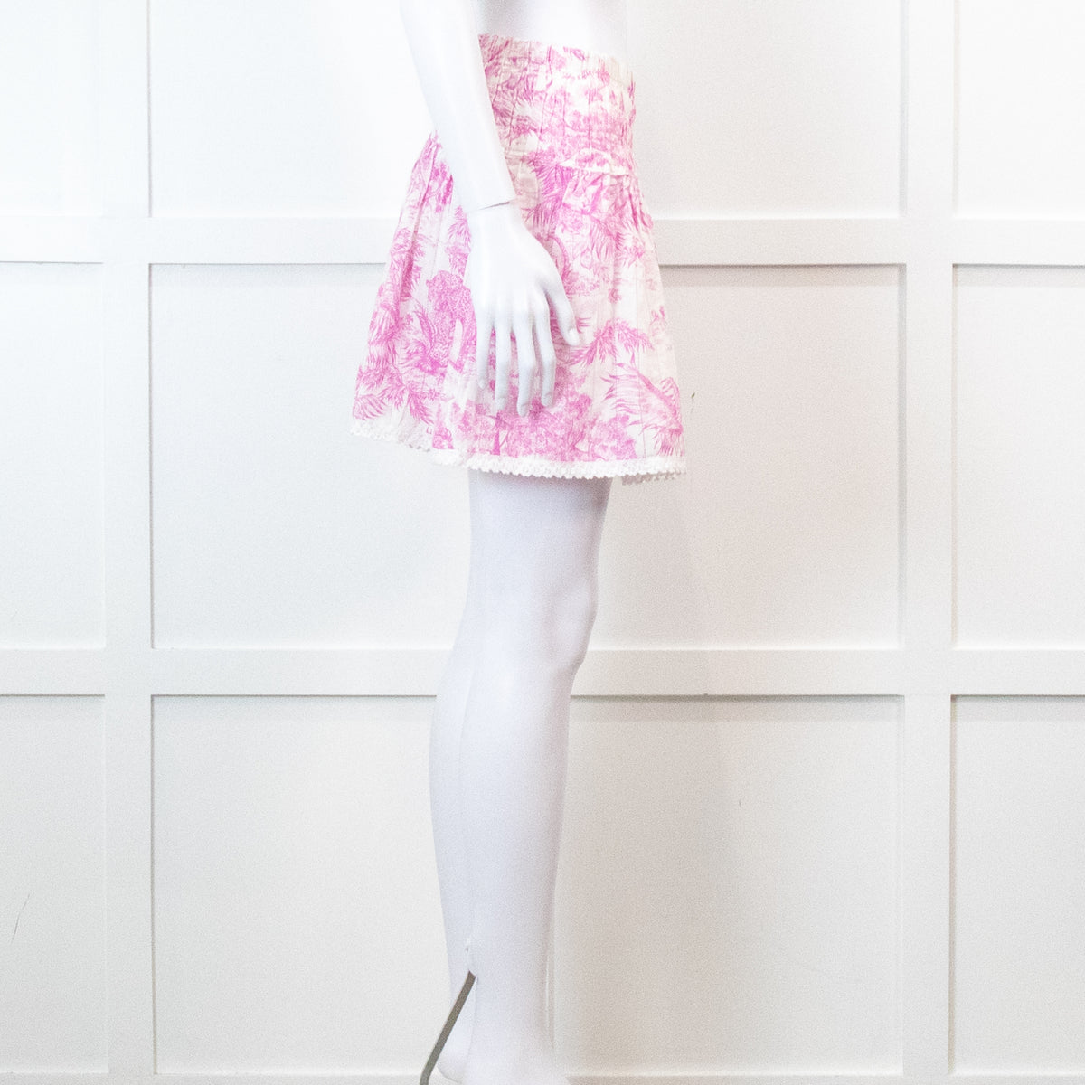 Zadig & Voltaire Pink and White Floral Mini Skirt