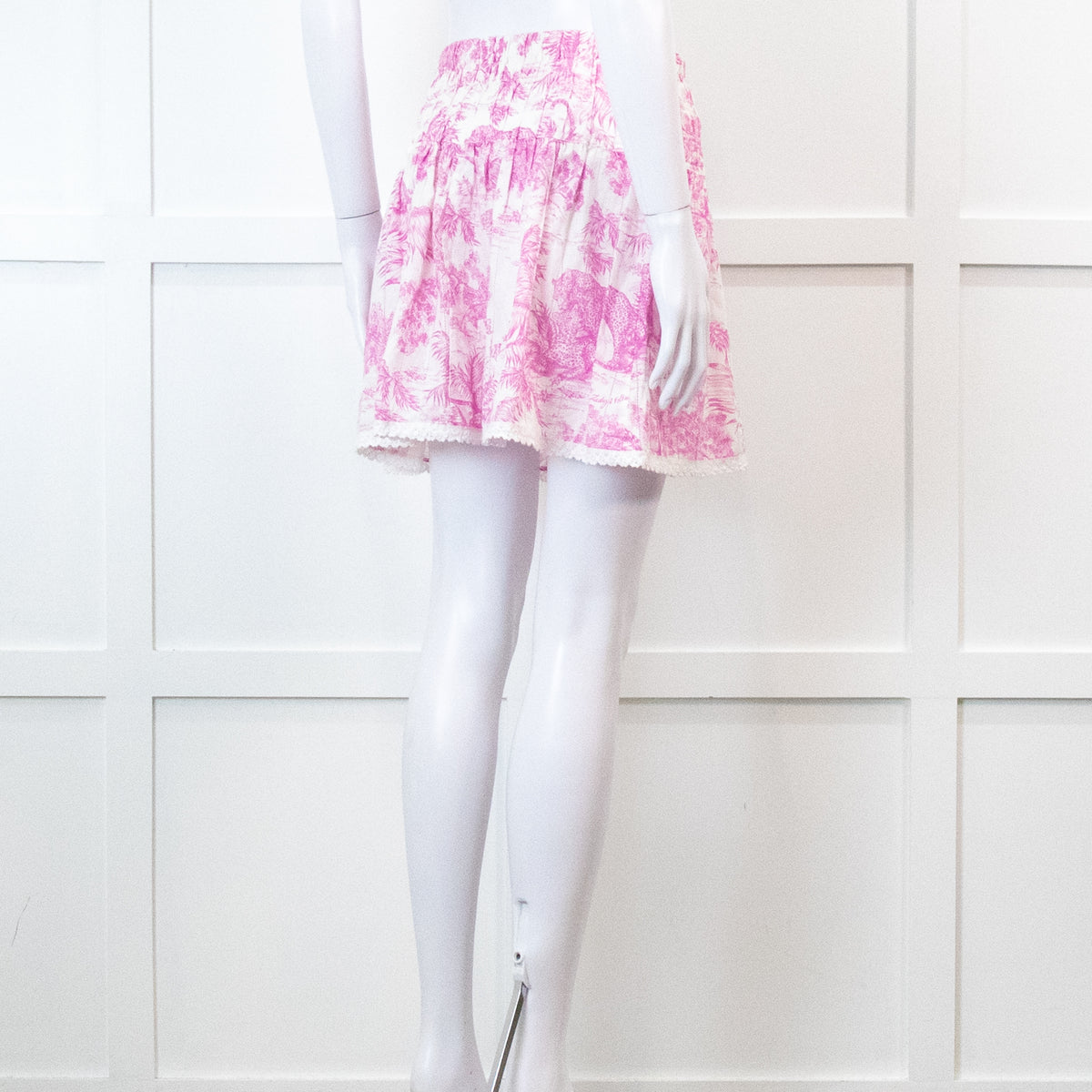 Zadig & Voltaire Pink and White Floral Mini Skirt