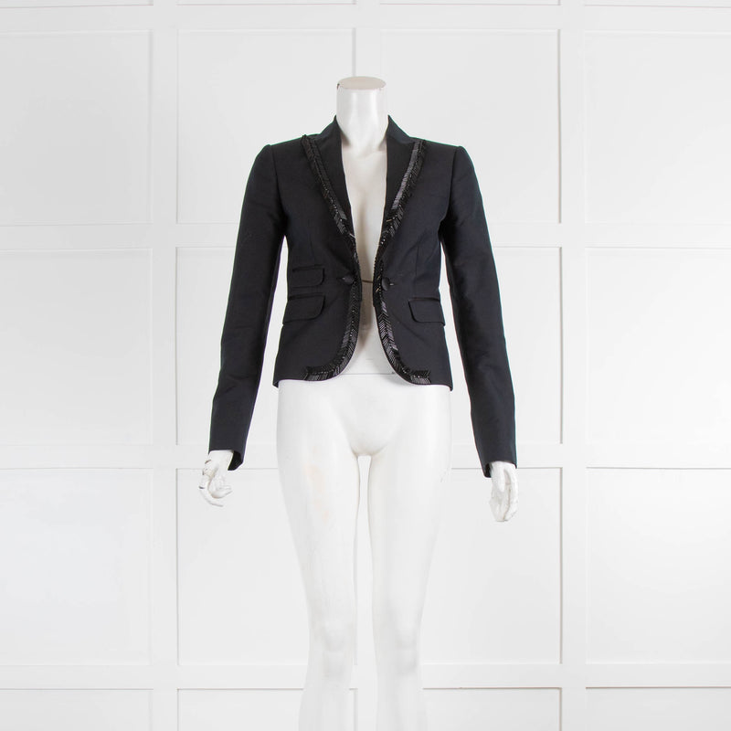 D Squared Black Sequin Label Tuxedo Blazer