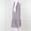 Ridley Purple White Floral Silk Elasticated Waist Maxi Skirt