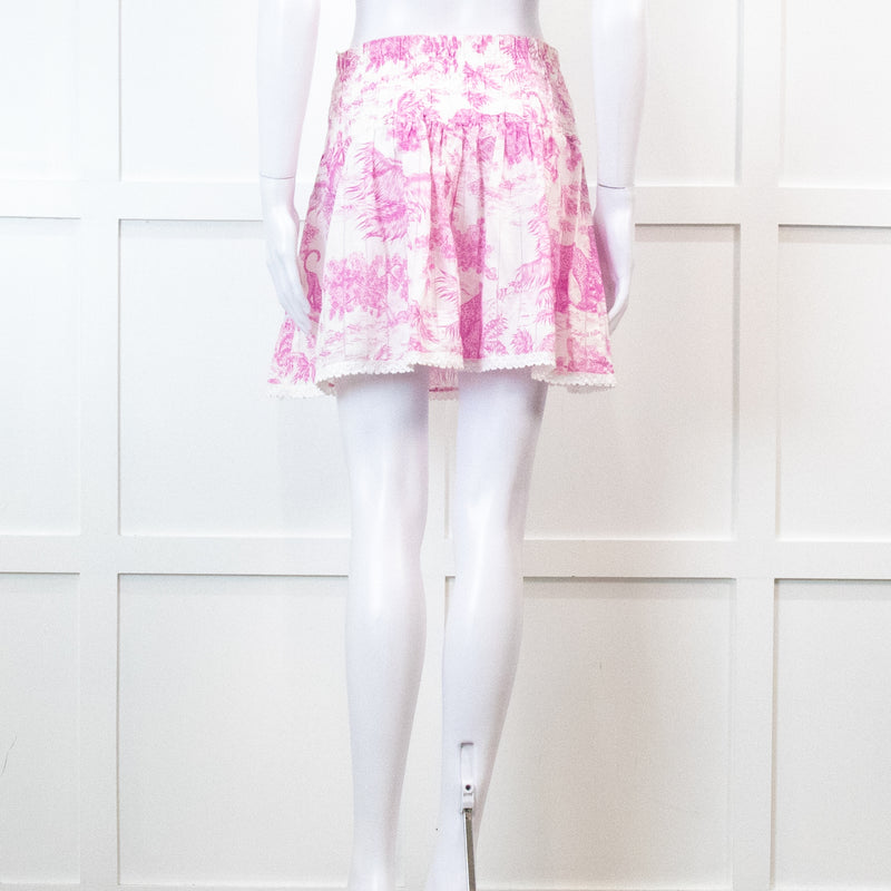 Zadig & Voltaire Pink and White Floral Mini Skirt