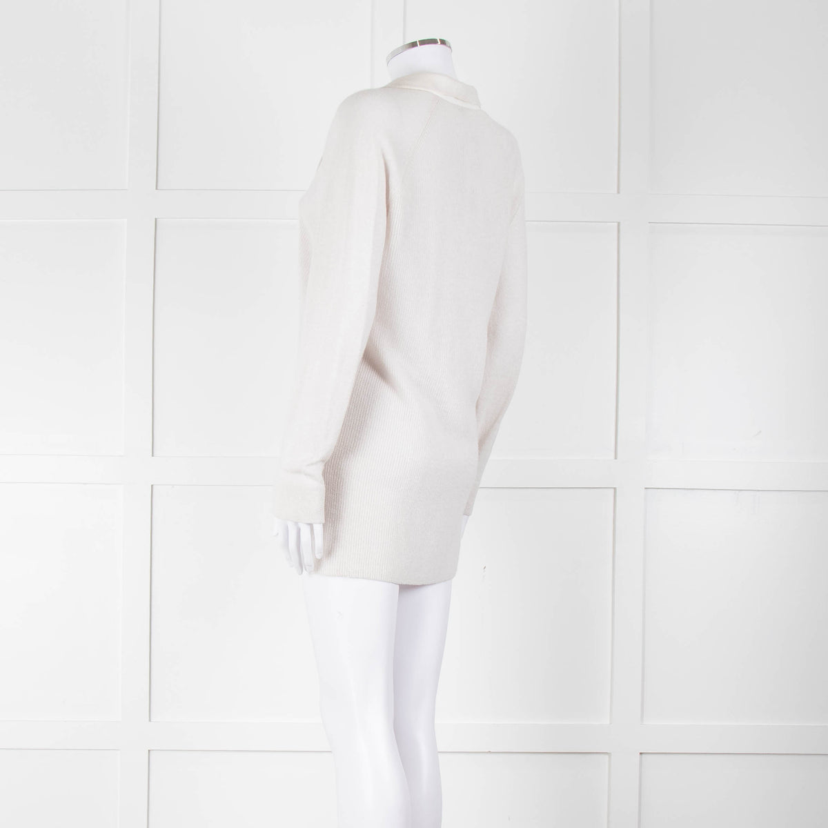 Amina Rubinacci Light Grey Cashmere Blend Edge To Edge Cardigan