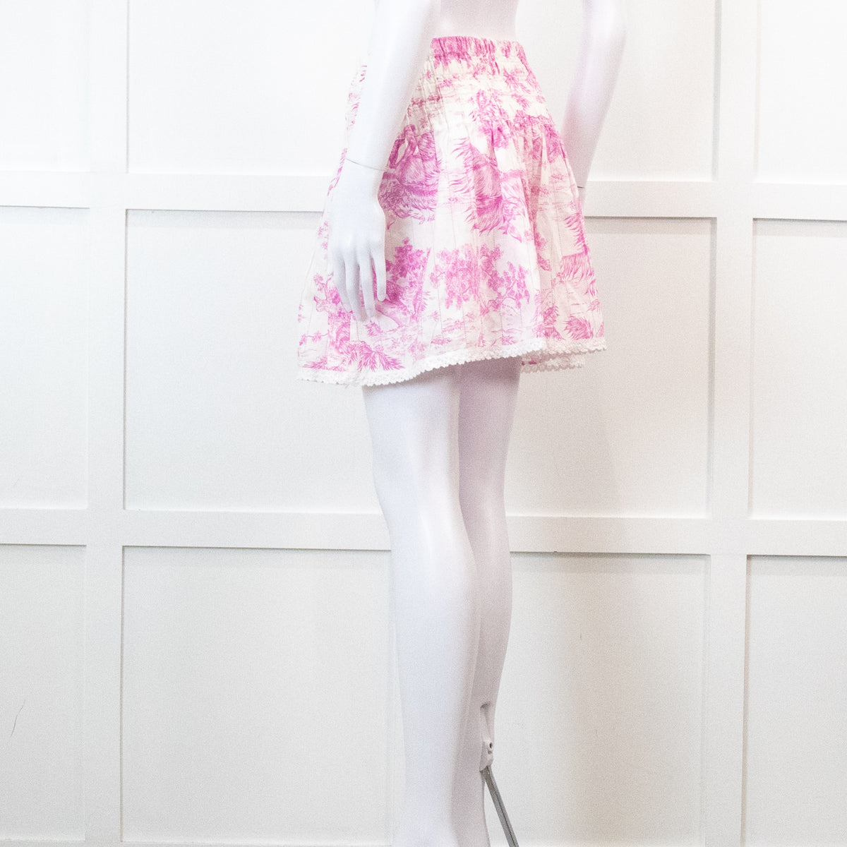 Zadig & Voltaire Pink and White Floral Mini Skirt