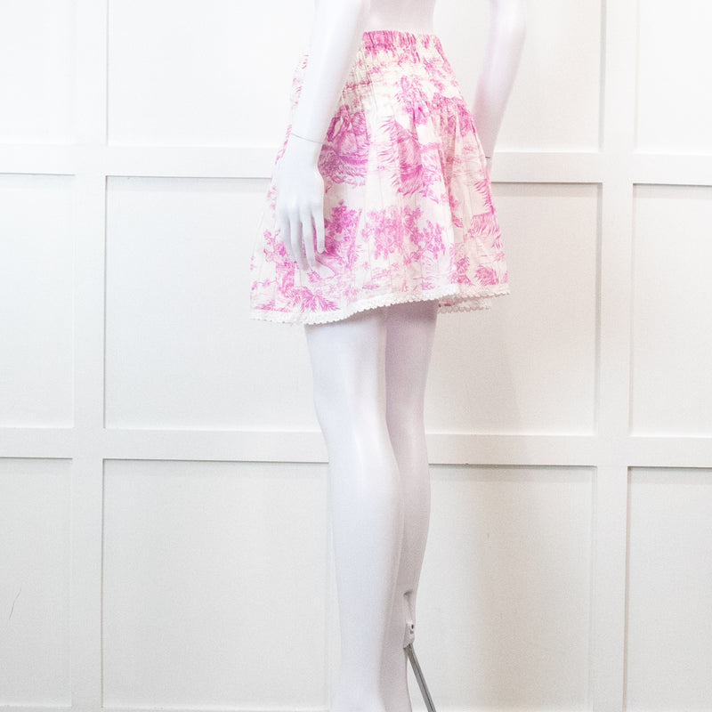 Zadig & Voltaire Pink and White Floral Mini Skirt