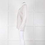 Amina Rubinacci Light Grey Cashmere Blend Edge To Edge Cardigan