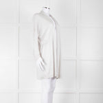 Amina Rubinacci Light Grey Linen Elastic Detail Cardigan