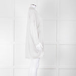 Amina Rubinacci Light Grey Linen Elastic Detail Cardigan