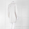 Amina Rubinacci Light Grey Linen Elastic Detail Cardigan