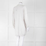 Amina Rubinacci Light Grey Linen Elastic Detail Cardigan