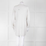 Amina Rubinacci Light Grey Linen Elastic Detail Cardigan